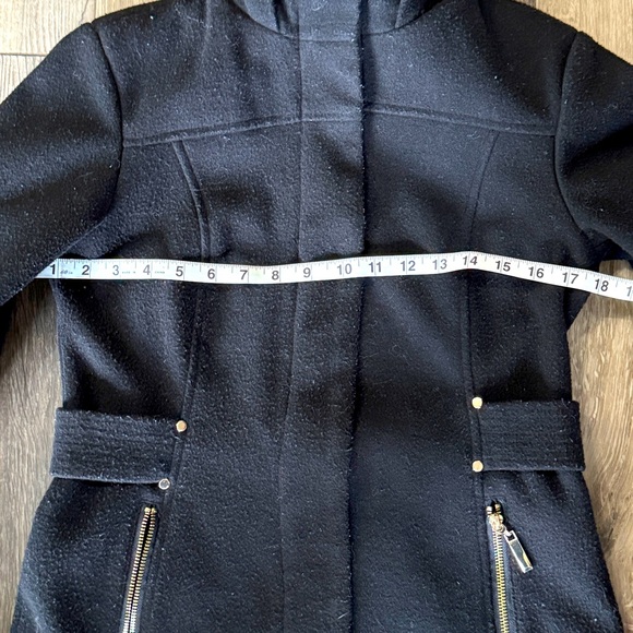 DETAILS INT Black Lined Trench Coat Gold Toned Buttons and Zipper Size XSmall - Picture 15 of 16